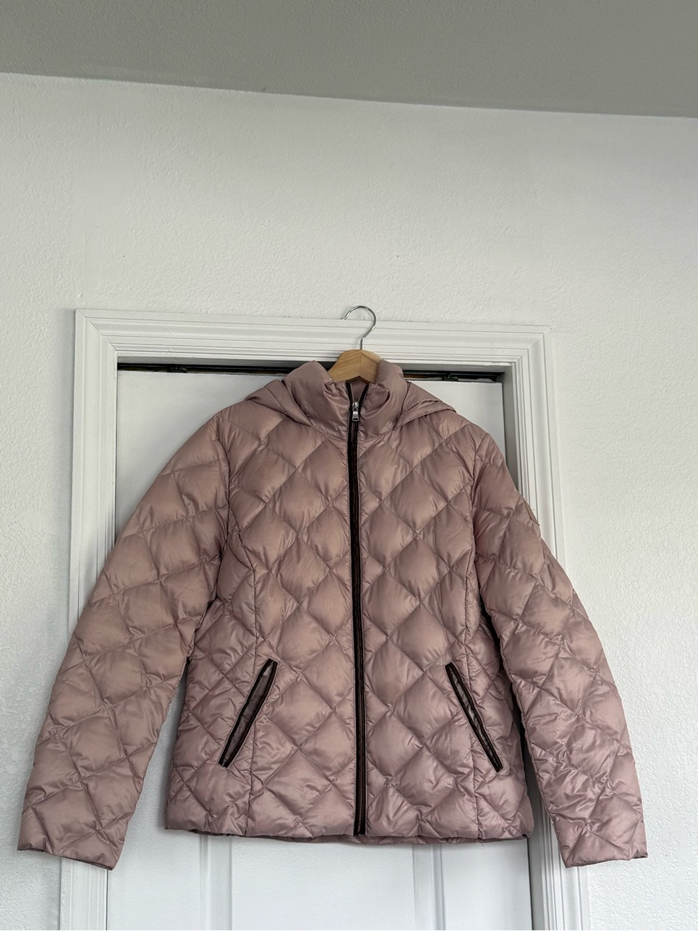 Lauren Ralph Lauren Dusky Pink Quilted Hooded Puffer Jacket